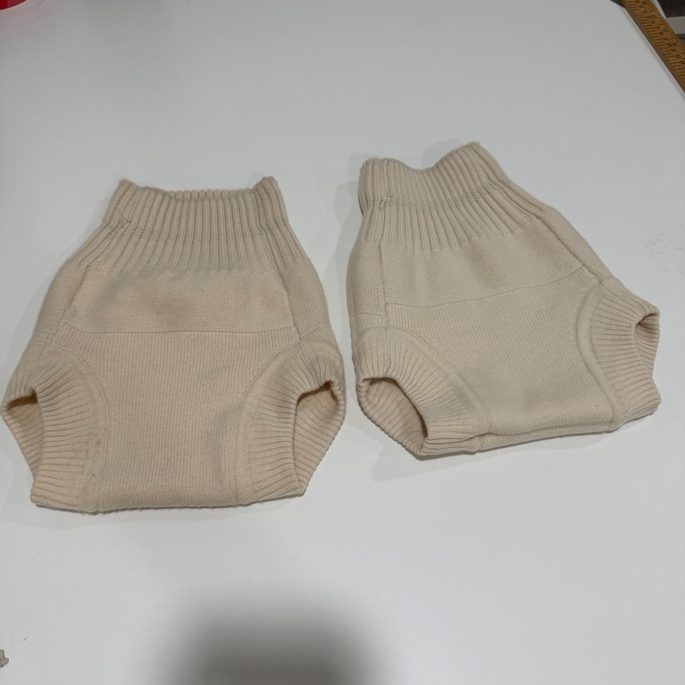 Wool Lover by Kissaluvs Merino Wool Diaper Cover Soaker Set of 2 Cream Size M